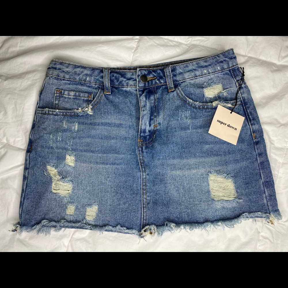 Superdown Denim Mini Skirt